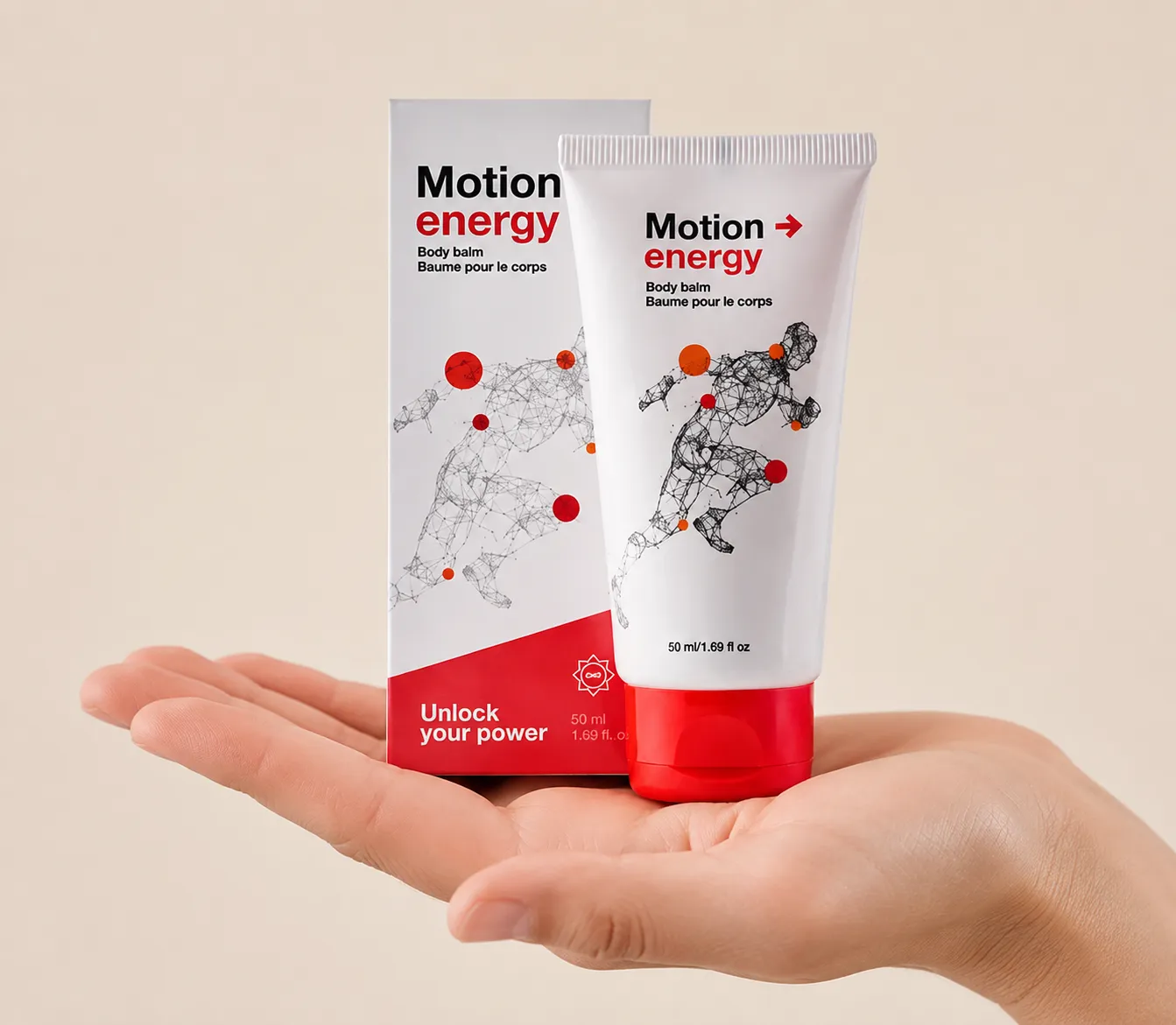 Motion Energy — the package held in a hand