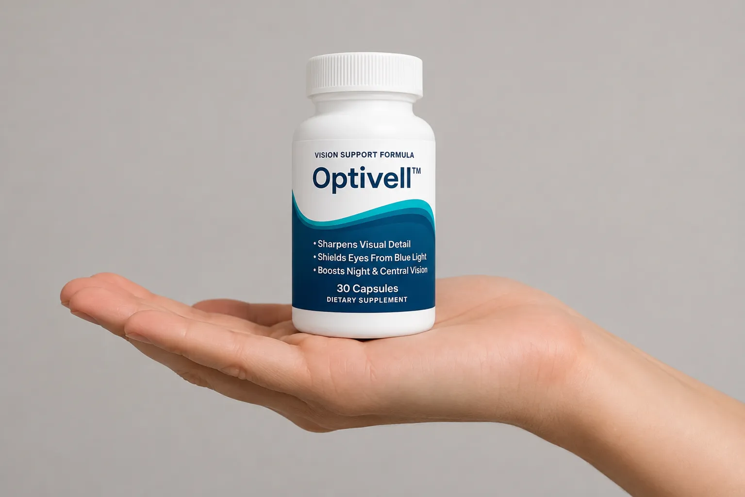 Optivell — the package held in a hand