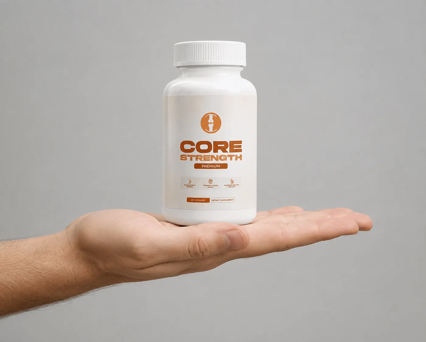 CoreStrength — the package held in a hand
