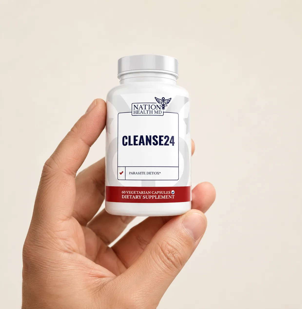 Cleanse 24 VSL — the package held in a hand