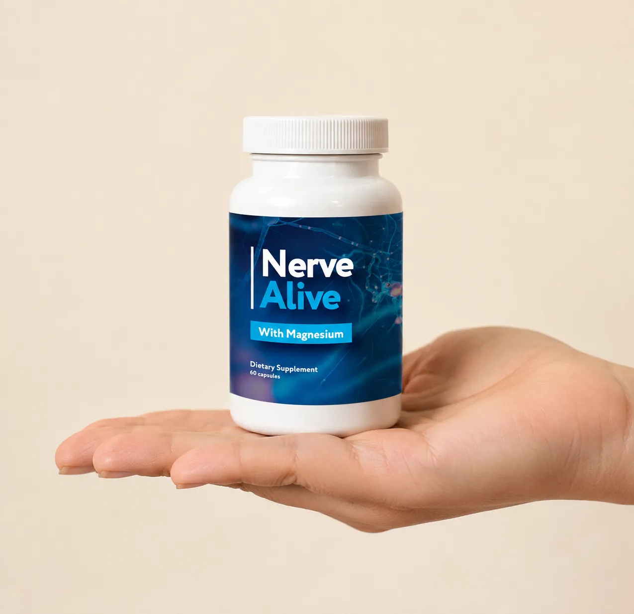 NerveAlive — the package held in a hand