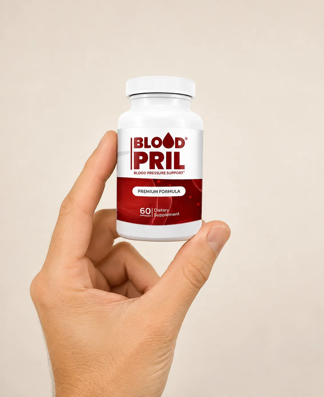 Bloodpril — the package held in a hand