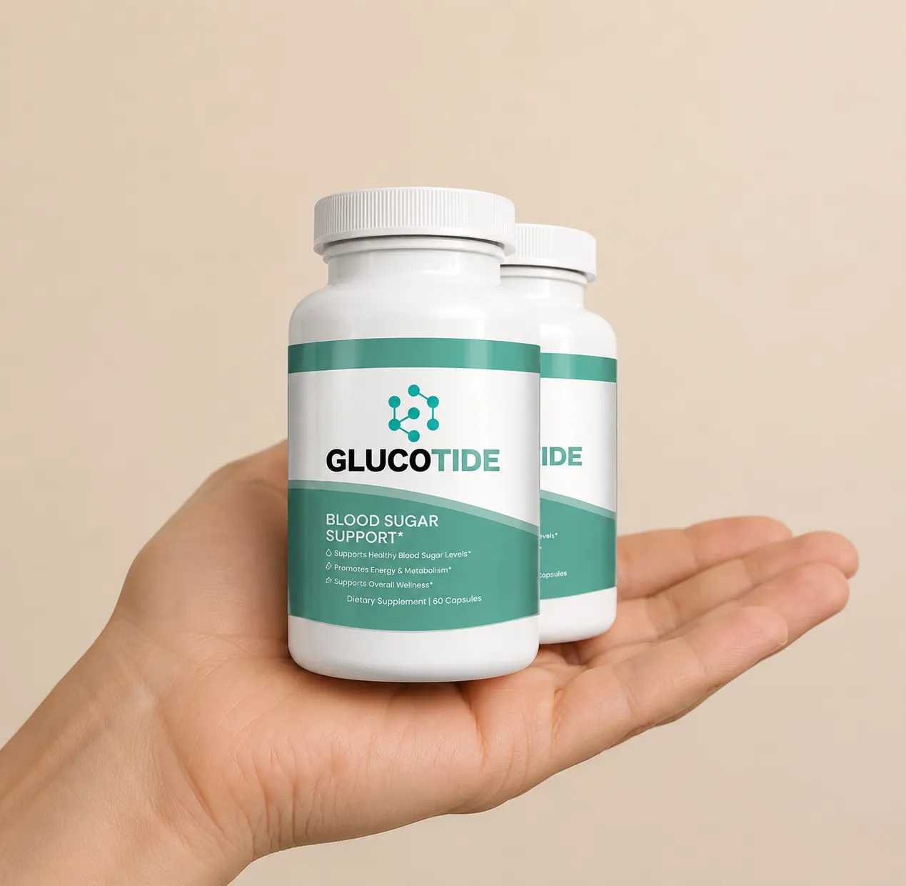 Glucotide — the package held in a hand