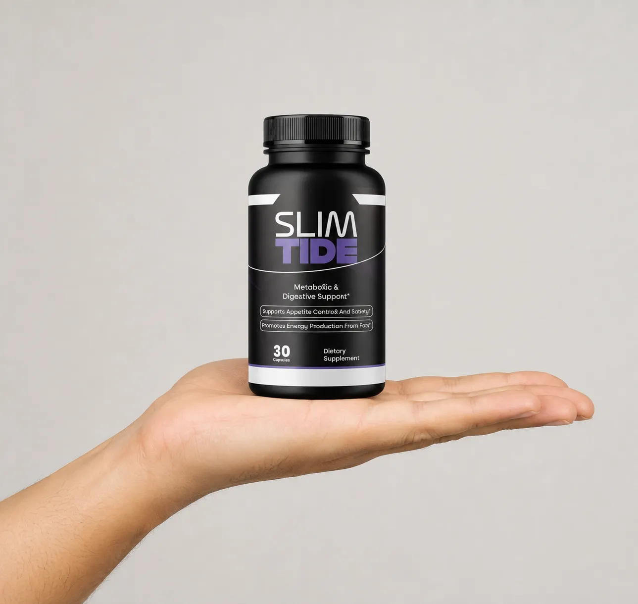 Slimtide — the package held in a hand